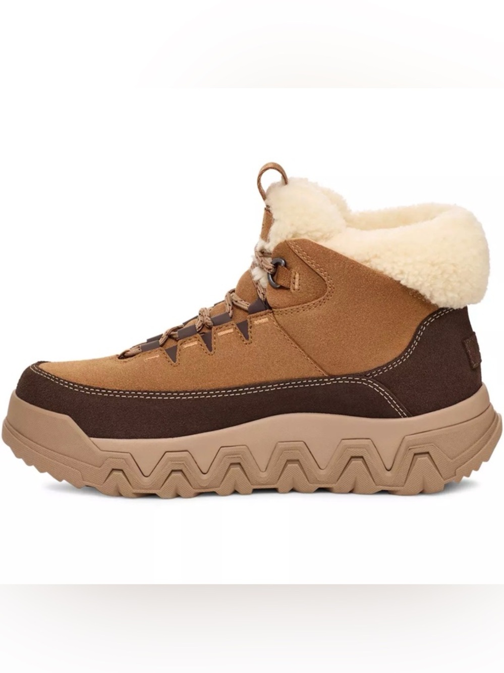 NEW UGG Terretrail Cozy Lace Waterproof Boots in Chestnut - Picture 3 of 10